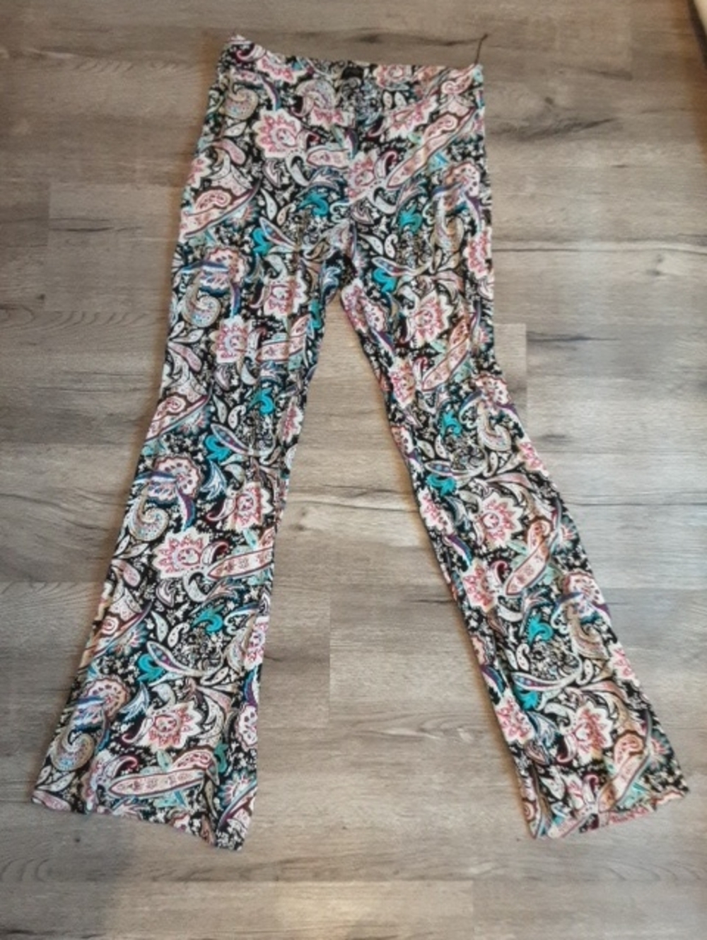 Jessica Simpson Paisley Flare Jeans in Teal, Pink & Black